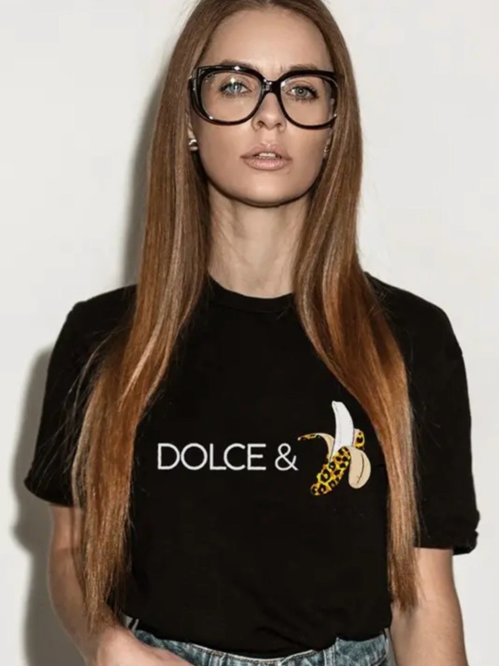 Dolce & Banana Graphic Tee - Black with Yellow Accent